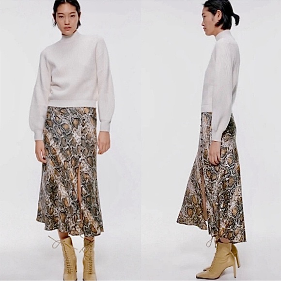 🔻SOLD🔻Zara Snake Print Slip Skirt - Picture 9 of 10